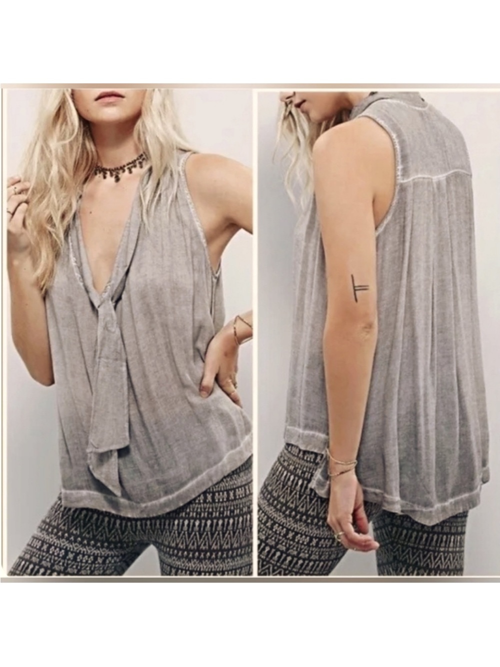 Free People Forget Me Not sleeveless blouse size medium